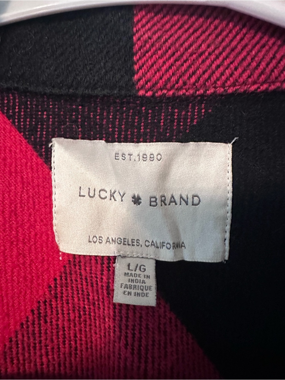 Lucky Brand Women’s oversized Red & Black Buffalo Plaid flannel - Picture 2 of 3